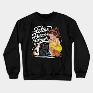 "Purrfect Companionship: Feline Friends Forever" Crewneck Sweatshirt